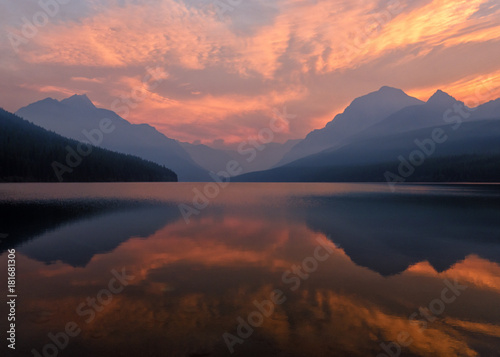 Dramatic summer sunrise over a mountain lake © Aaron