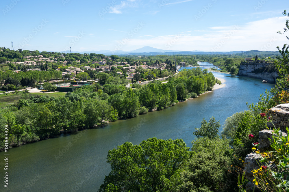 Panoramic view of Ardeche river