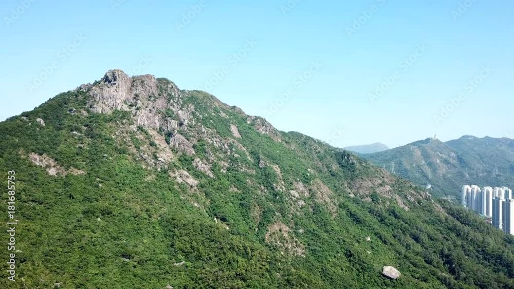 Flying up lion rock mountain