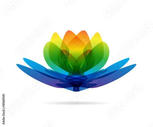 Fototapeta Naklejka Na Ścianę i Meble -  Lotus multicolored logo