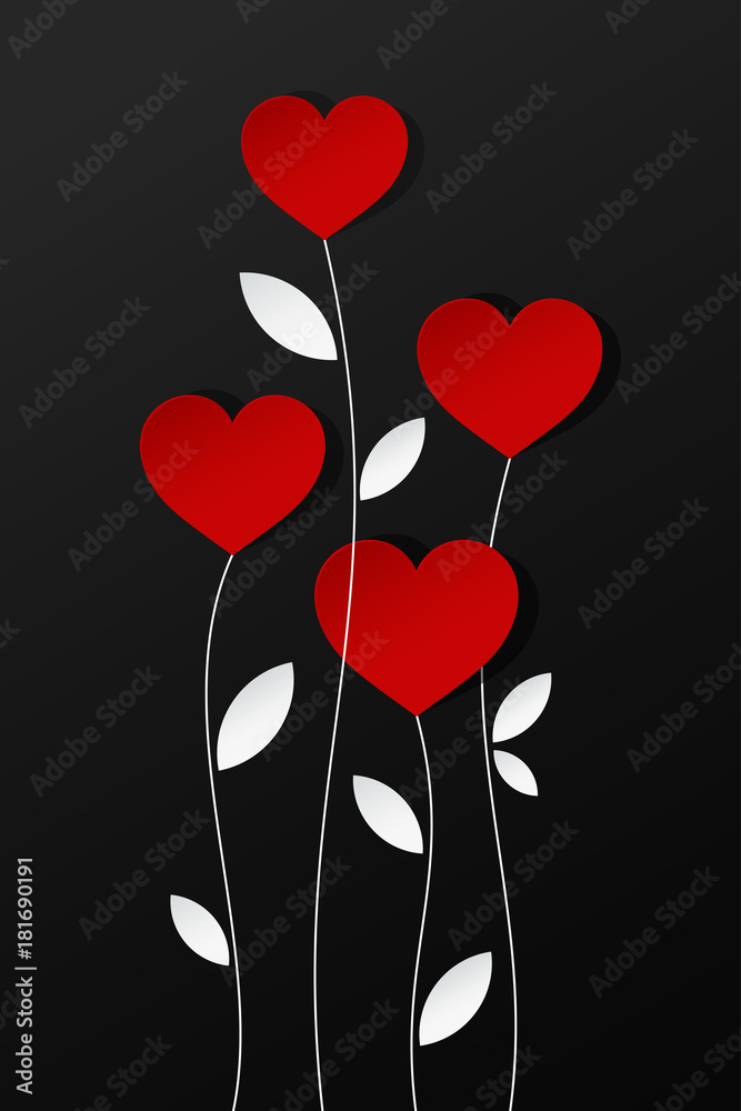 Valentines day hearts card design background