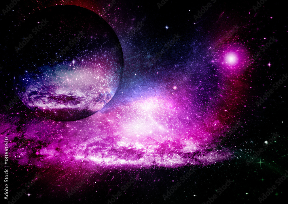 Obraz premium Stars, dust and gas nebula in a far galaxy