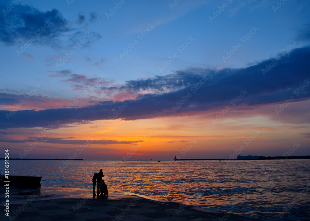 Fototapeta premium Embankment in the city of Sevastopol in the summer evening