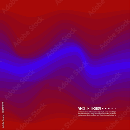 Distorted wave colorful texture. Abstract dynamical rippled surface. Vector stripe deformation background. Transition and gradation of color.