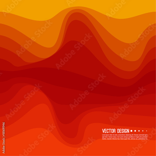 Distorted wave colorful texture. Abstract dynamical rippled surface. Vector stripe deformation background. Transition and gradation of color.