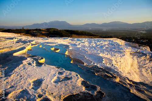 Beatiful sunset in Pamukkale valley