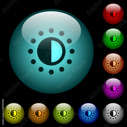 Saturation control icons in color illuminated glass buttons