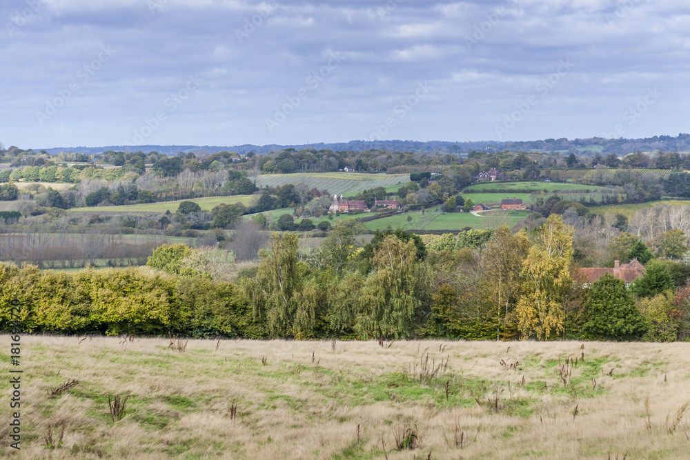 landscape view of English countryside in Sussex
