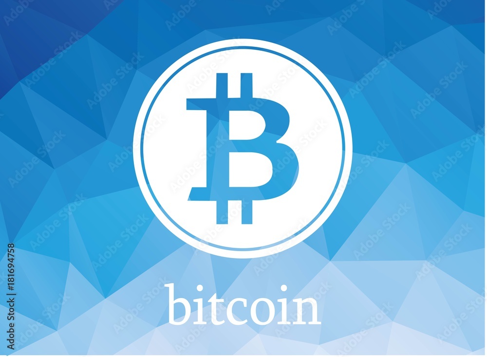 Obraz premium Bitcoin polygonal background illustration. Bitcoin sticker for web or print.
