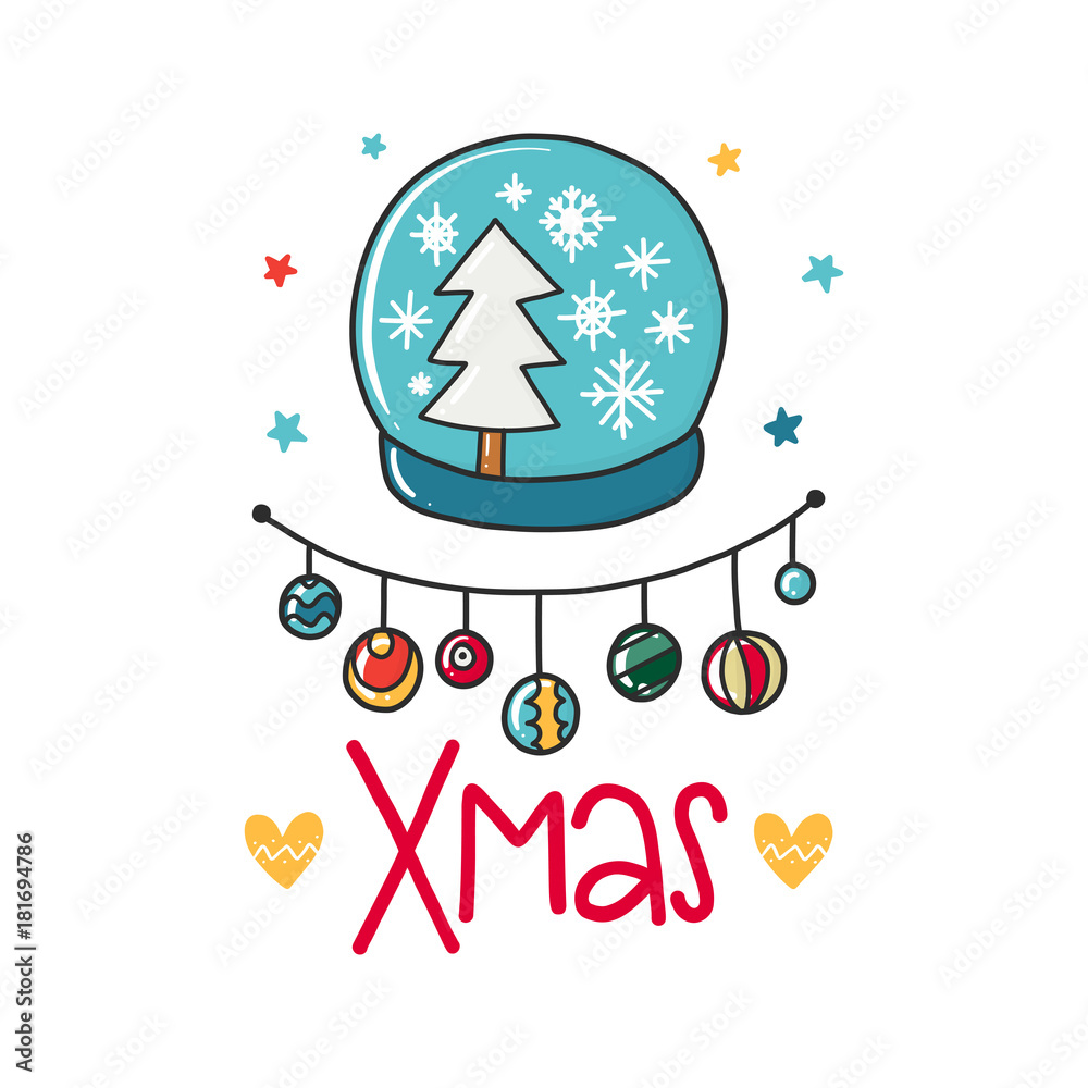 Obraz premium Christmas vector poster