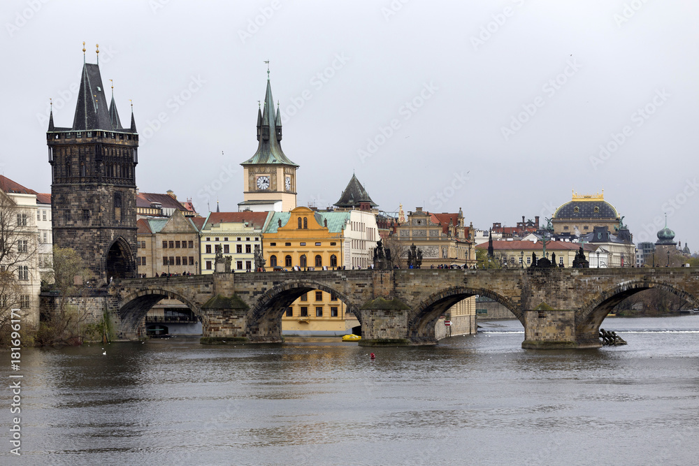 View on Prague Old Town with Charles Bridge, Czech Republic