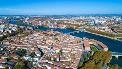 Fototapete Luftbild Toulouse Innenstadt aus der Luft  © altitudedrone