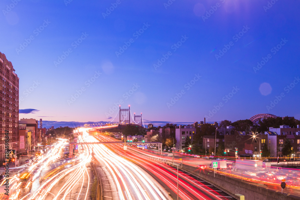 Astoria, Queens train station view. 