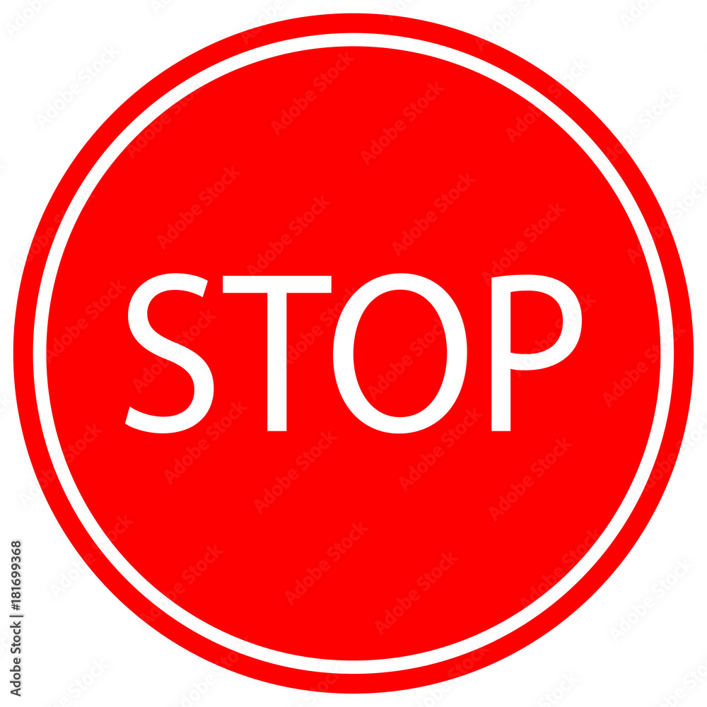 vector stop sign icon red