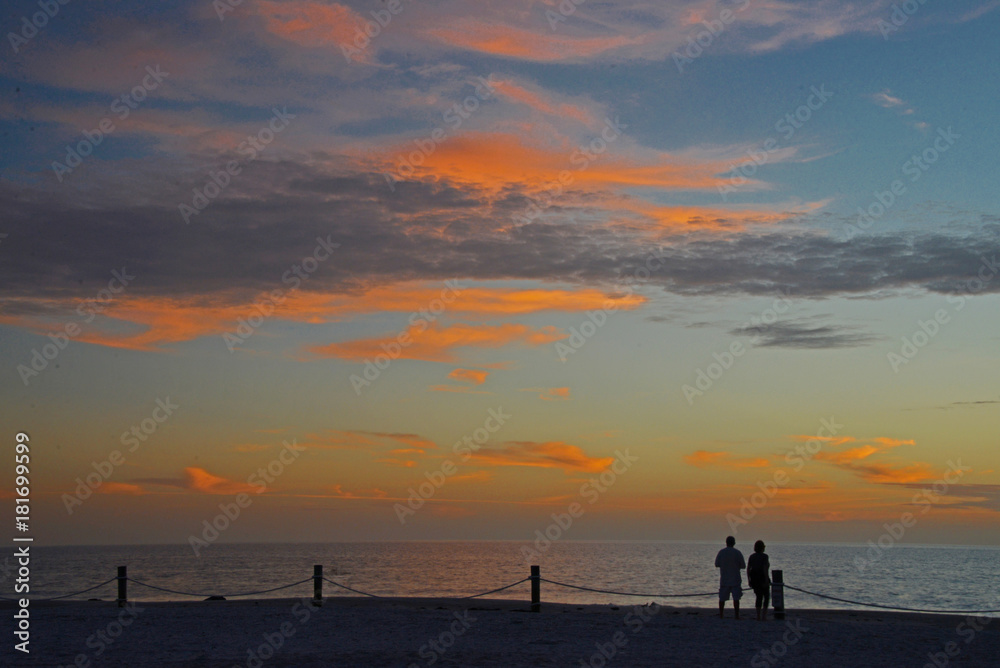 Sunset walk on the beach