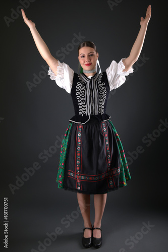 Slovakian folklore. Traditional costume..