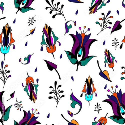 multicolor pattern on white background, seamless