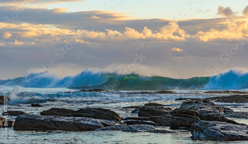 Early Morning Seascape with Waves