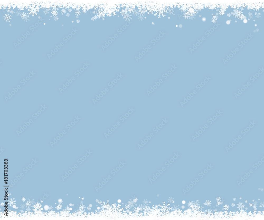 Christmas snow border. Snowflake vector background. - obrazy, fototapety, plakaty 