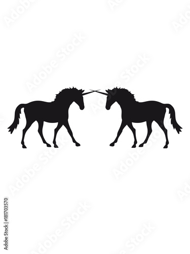 kampf duell k  mpfen einhorn magisch horn cool design silhouette schwarz umriss pferd pony reiten schnell pferdchen klein spa   schnell comic cartoon reiter sch  n s     niedlich