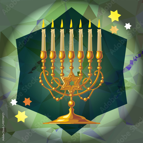 Golden menorah