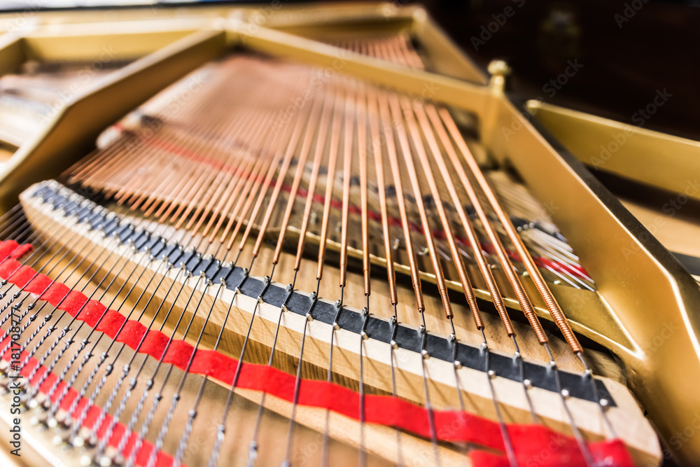 Inside of grand piano Inside of grand piano