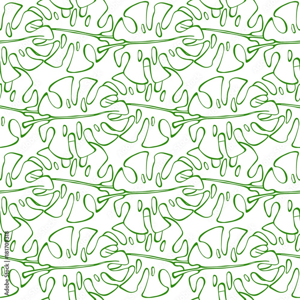 Tropical seamless pattern with exotic palm leaves. Vector illustration. Tropical seamless pattern with exotic palm leaves. Vector illustration.