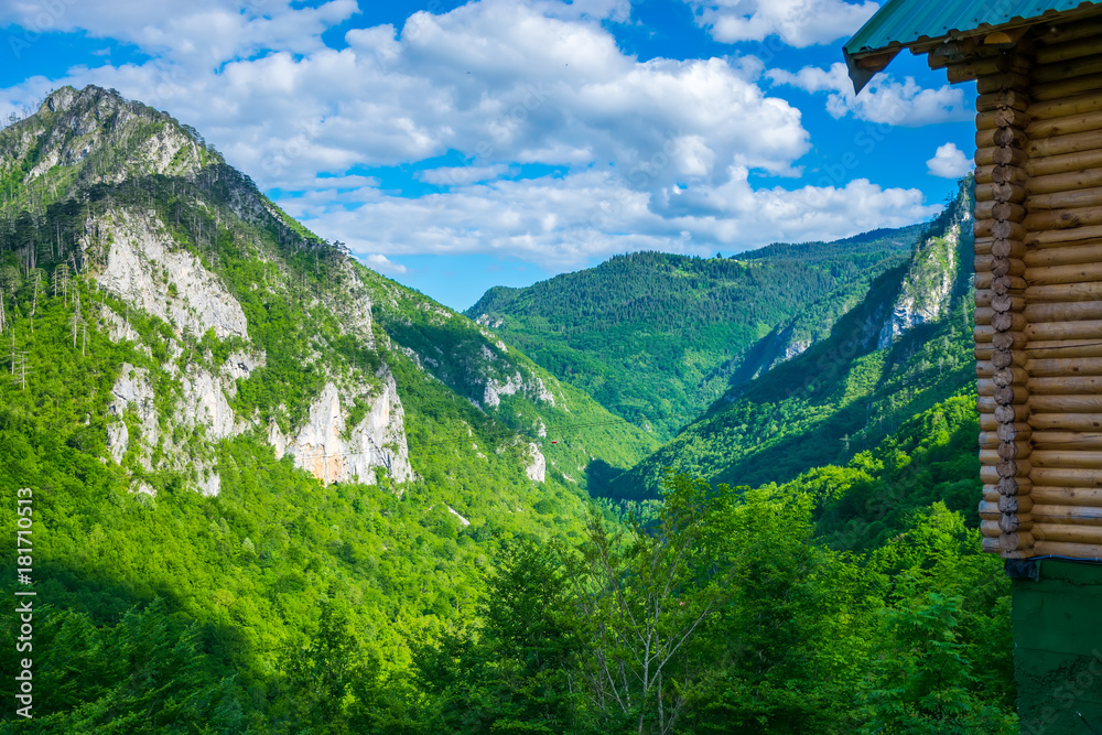 The opening of the landscape from the bridge Djurdjevic in the north of Montenegro.