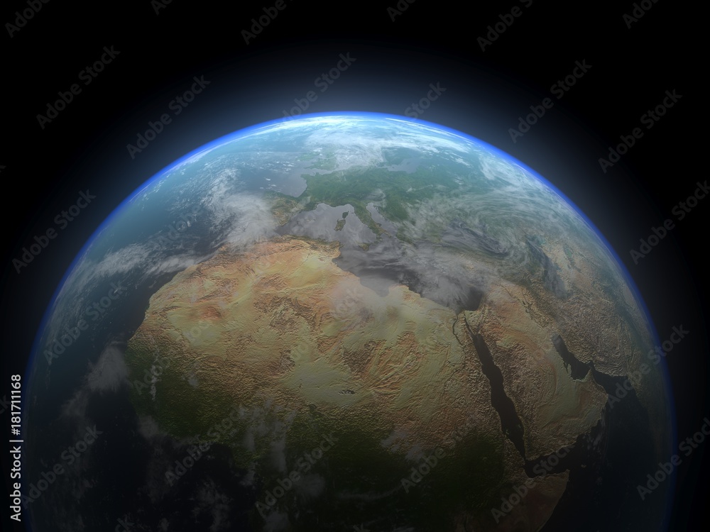 Realistic 3D Earth globe. Elements of this image furnished by NASA