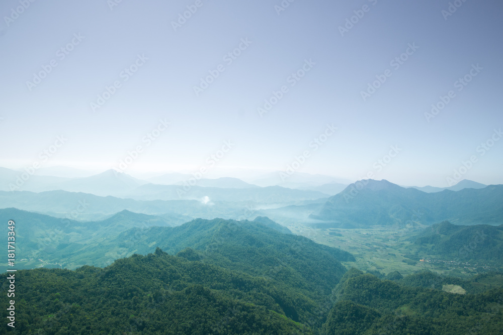 Beautiful mountains at Phu Chi Dao in Chaing Rai, Thailand