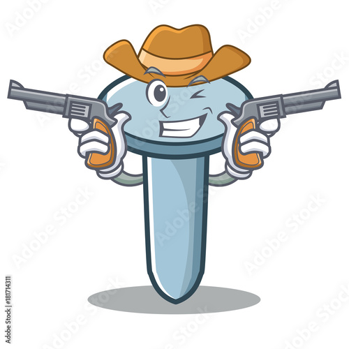 Cowboy nail character cartoon style