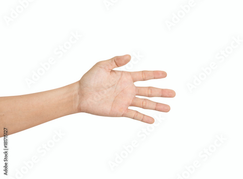 male hand, Isolated on white background