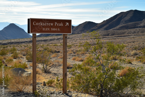 Corkscrew Peak sign Death Valley