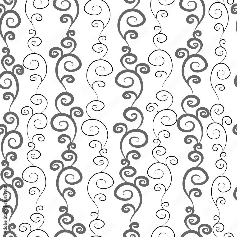 Seamless pattern with hand-drawn strips of curls Seamless pattern with hand-drawn strips of curls