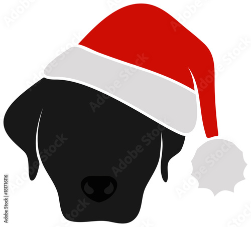 Christmas dog minimalist vector illustration
