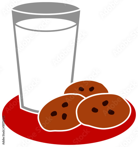 Milk and cookies minimalist vector illustration