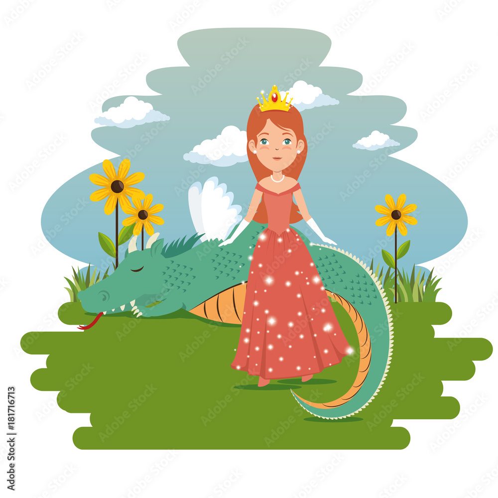 fantastic character fairytale princess cartoon vector illustration graphic design fantastic character fairytale princess cartoon vector illustration graphic design