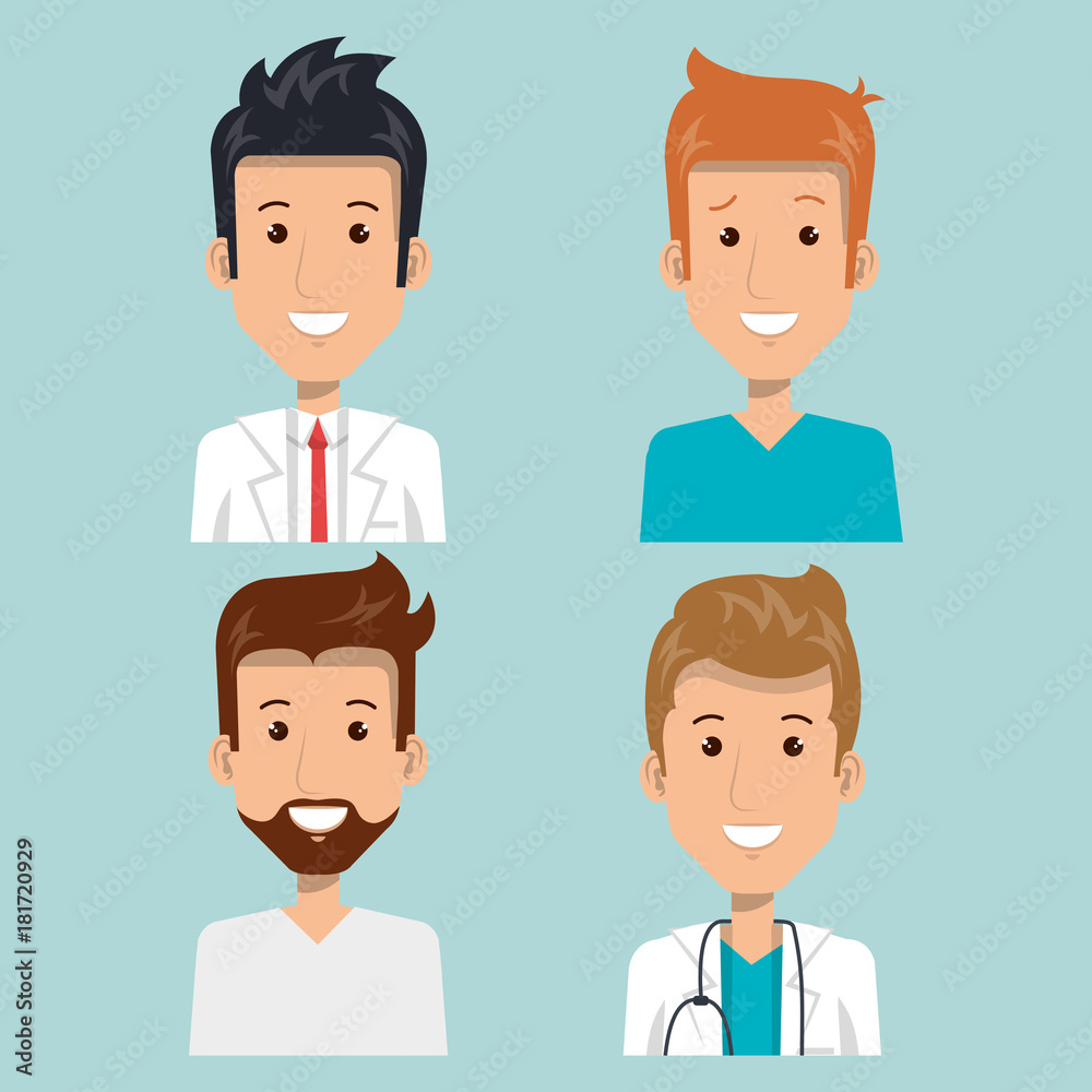 Male health professional over blue background vector illustration Male health professional over blue background vector illustration