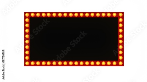 Wallpaper Mural Red Marquee light board sign retro on white background. 3d rendering Torontodigital.ca