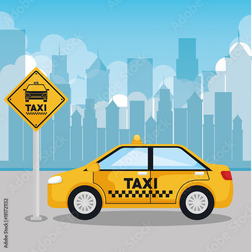 Fototapeta Naklejka Na Ścianę i Meble -  taxi service app smart transport travel vector illustration