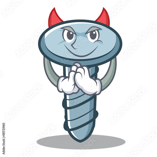 Devil screw character cartoon style
