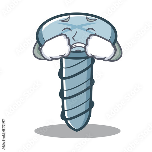 Crying screw character cartoon style