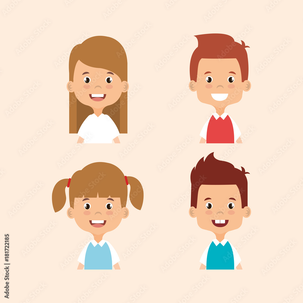 little students avatars characters vector illustration design little students avatars characters vector illustration design