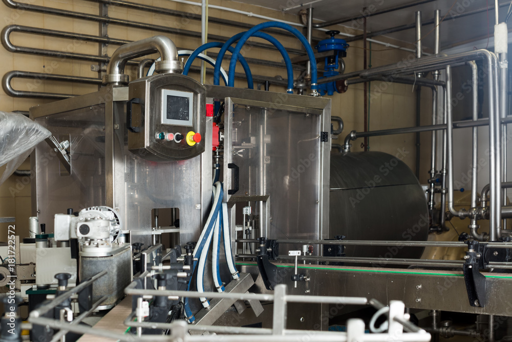 View on dairy production gear on the plant
