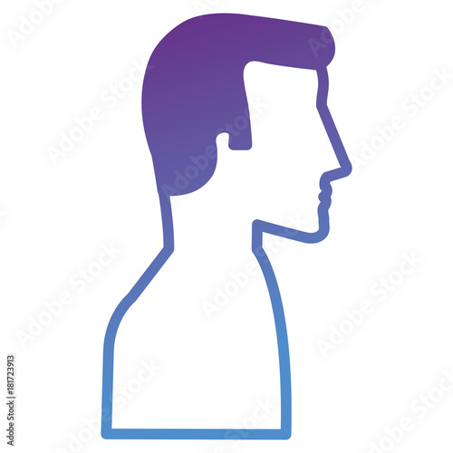 man profile shirtless avatar character vector illustration design