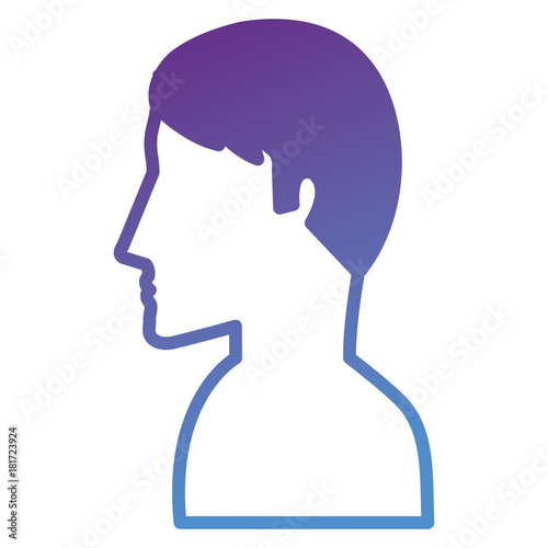 man profile shirtless avatar character vector illustration design
