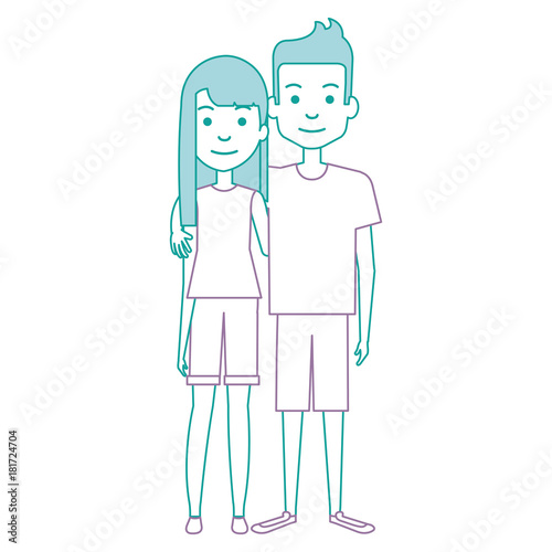 Wallpaper Mural lovers couple avatars characters vector illustration design Torontodigital.ca