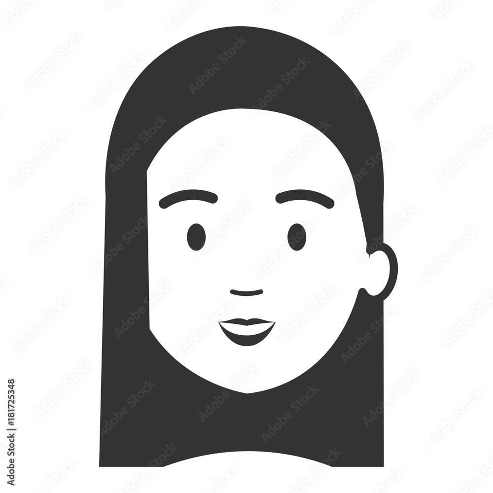 beautiful woman head avatar character vector illustration design