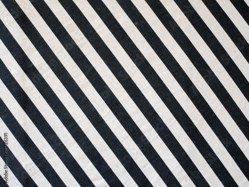 Closeup of black and white stripped fabric
