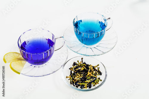 青いハーブティー Butterfly Pea blue flower herbal tea